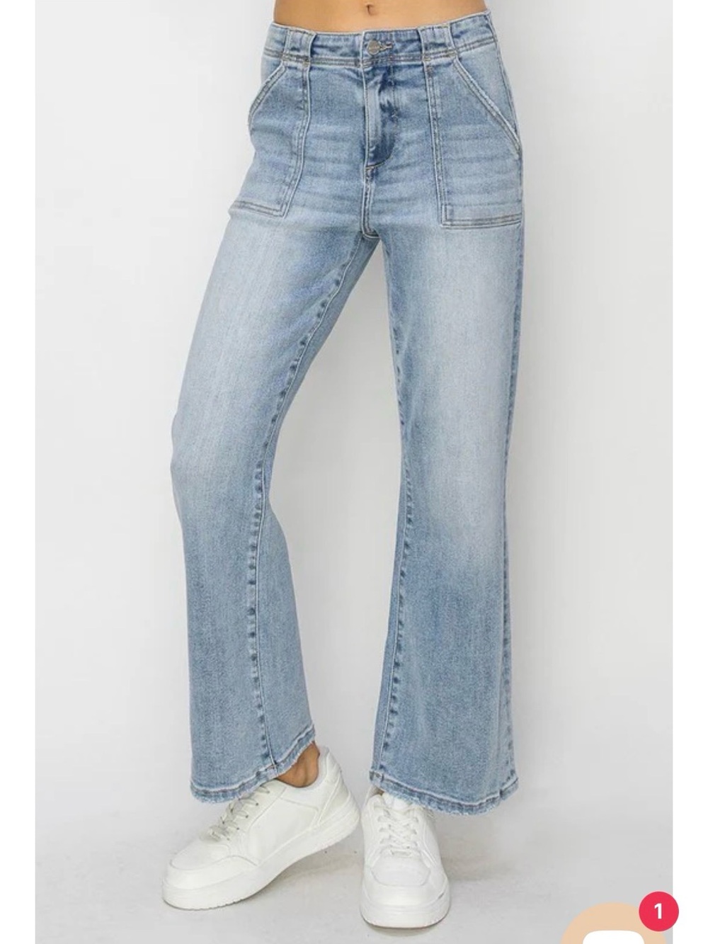 Risen Jeans size 7 / 28, light wash, Demi boot, stretch